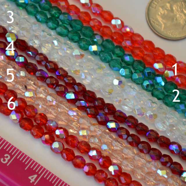 4mm CZECH "AB" Fire Polished Beads -  50 - choice of color