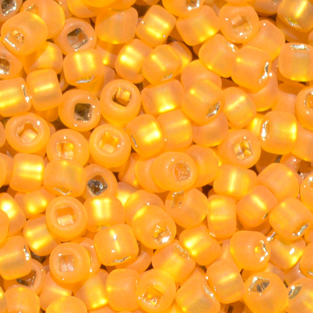 Silver Lined Matte - Light Orange, Matsuno 6/0 Seed Beads