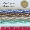 4mm Czech Glass Round (Druks) - Sueded Gold colors - 100 pack