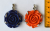 Resin Rose Pendant, 47x35mm, choice of color
