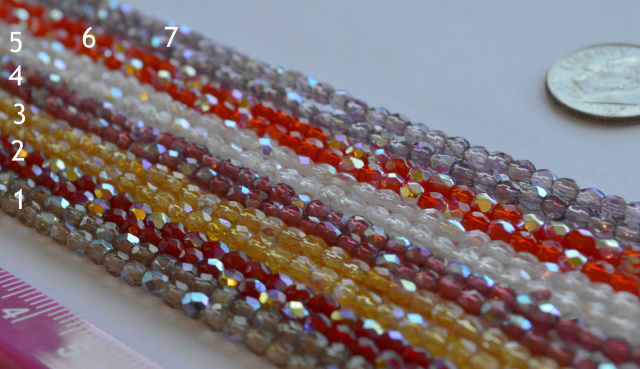 3mm CZECH "AB" Fire Polished Beads -  50 - choice of color