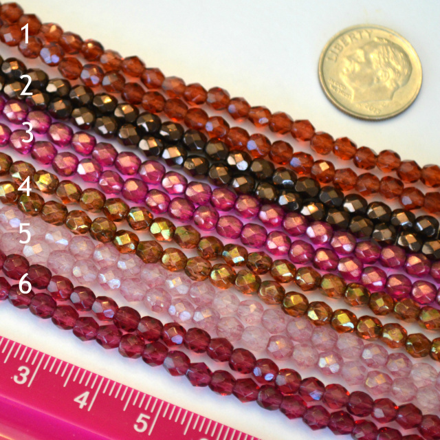 4mm CZECH Fire Polished Beads -  50 - choice of color/finish