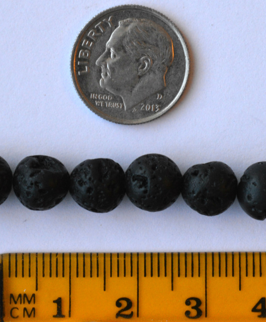 Lava - Black Lava Rock beads - 8mm 