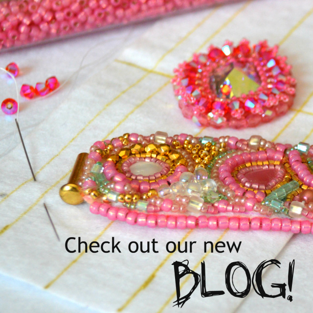 Check out our new beading blog! Bead embroidered cuff bracelet on Lacy's Stiff Stuff.