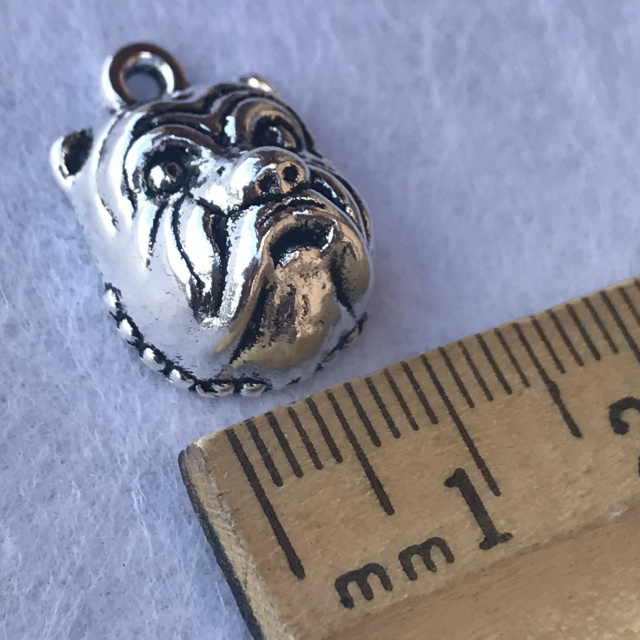 Bulldog Face charms - Package of 10