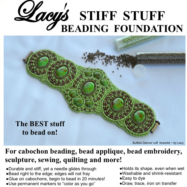 Lacy's Stiff Stuff, the best stuff to bead on - premium beading foundation, beading substrate.