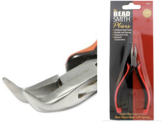 The Beadsmith Superfine Ergo Bent Chain Nose Pliers with spring