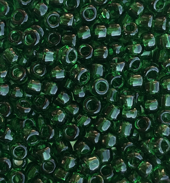 Transparent - Dark Green, Matsuno 8/0 Seed Beads