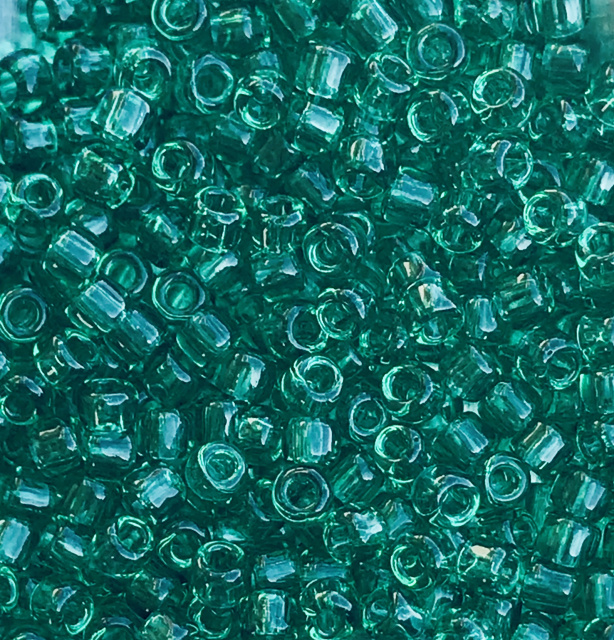 Transparent - Jade Green, Matsuno 8/0 Seed Beads