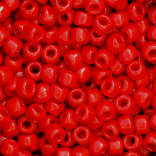 Opaque - True Red, Matsuno 6/0 Seed Beads