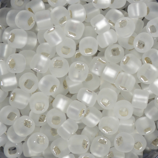 Silver Lined Matte - Alabaster (Clear), Matsuno 6/0 Seed Beads