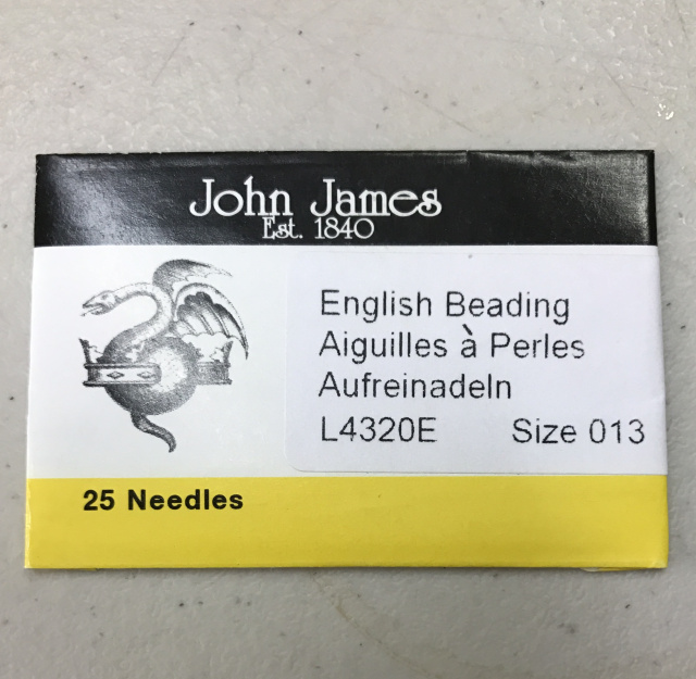 English Beading Needles, size 13, 25-pack