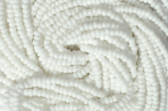 Opaque - Chalk White,  Czech 11/0 Seed Beads
