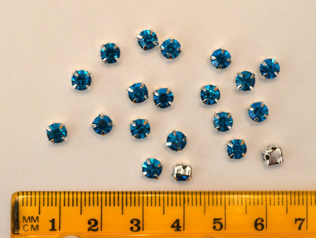 Rose Montees, Capri Blue, 4.6mm, Package of 20 or 100