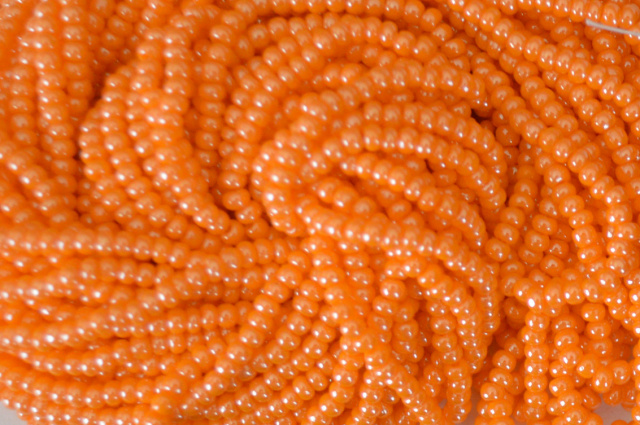 Opaque LUSTER - Light Orange, Czech 11/0 Seed Beads