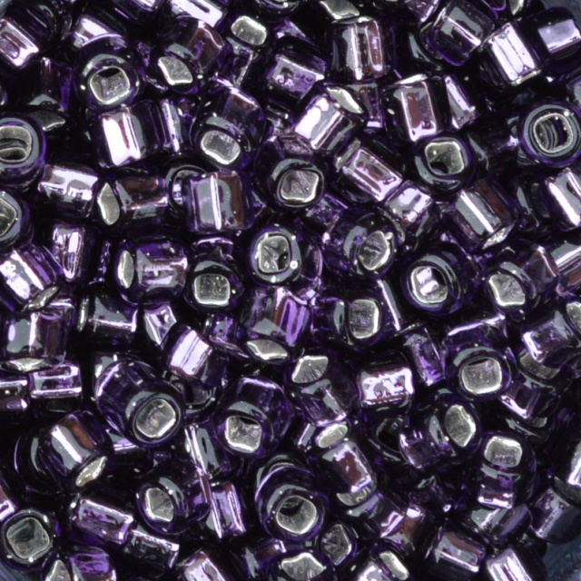 Silver Lined - PURPLE, Matsuno 6/0 Seed Beads