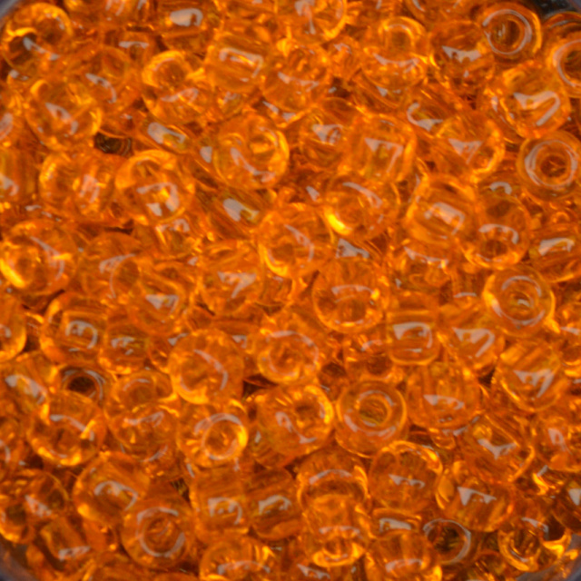 Transparent - Medium Orange, Matsuno 6/0 Seed Beads