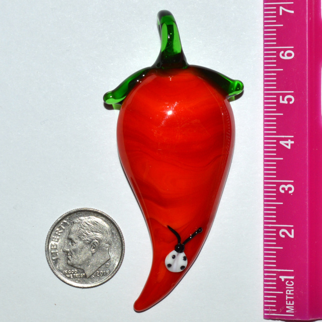 Lampwork Glass Large Chili Pepper Pendant