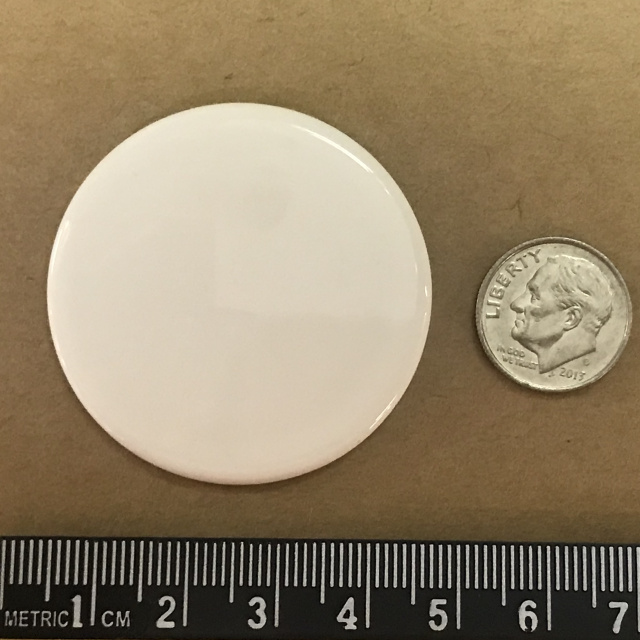 Porcelain Cabochon Blank - 42mm ROUND, glazed