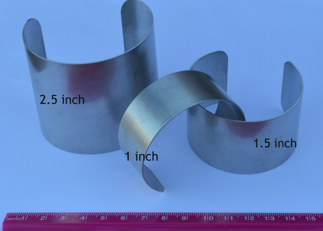 Six-Inch Aluminum Cuffs, Choice of Multiple Sizes