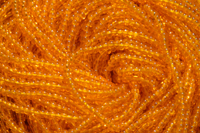 Transparent - Light Orange, Czech 11/0 Seed Beads