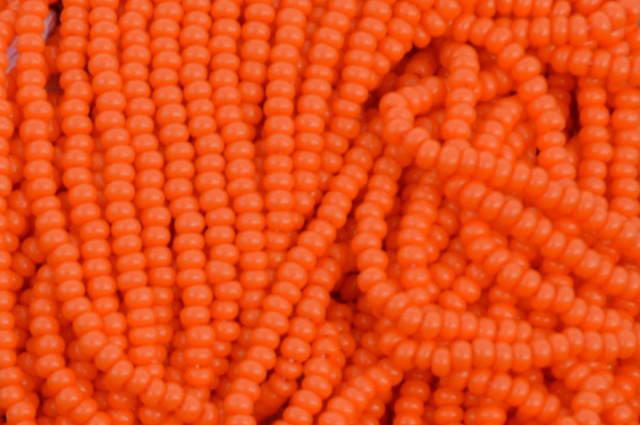 Opaque - Orange,  Czech 11/0 Seed Beads