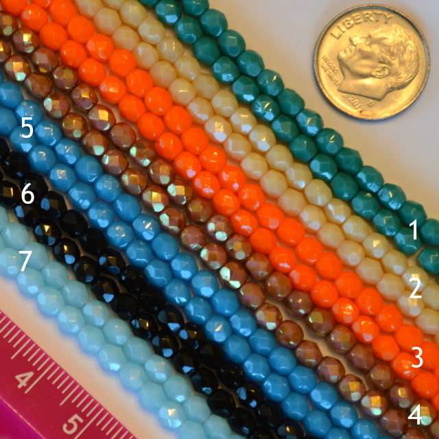 4mm CZECH Fire Polished Beads -  50 - choice of color