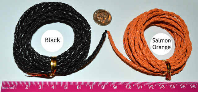 Imitation Leather Cord, 3mm BRAIDED, 3ft section, choice of 2 colors