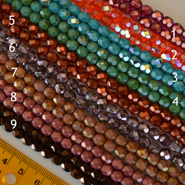 6mm CZECH Fire Polished Beads - Various Finishes, choice of color