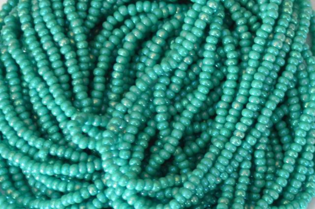 Opaque LUSTER - Turquoise Green Czech 11/0 Seed Beads