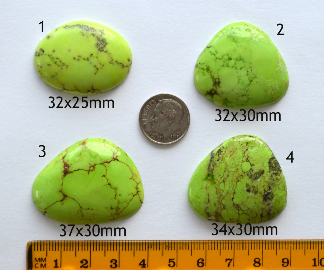 Magnesite Cabs - Lime w/Black Spiderweb Inclusions - your choice