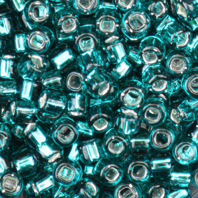 Silver Lined - Teal, Matsuno 6/0 Seed Beads