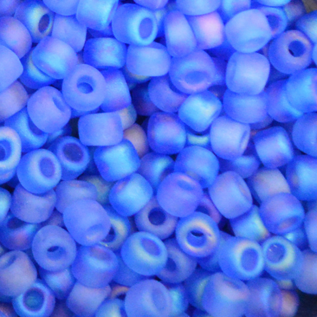 Transparent RB  Matte - Blue, Matsuno 6/0 Seed Beads