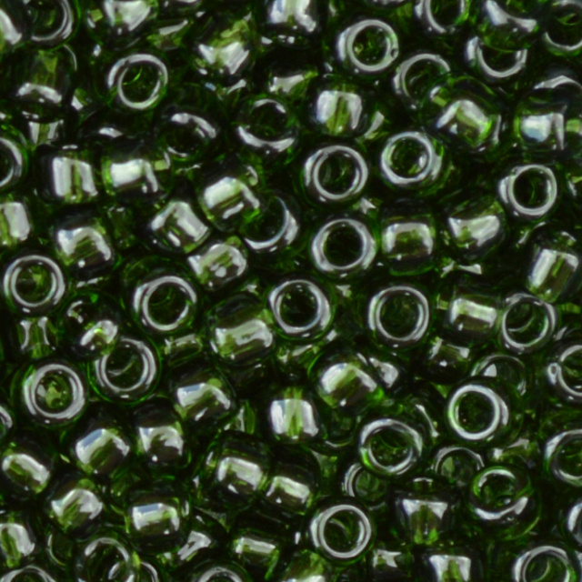 Transparent - Olive Green, Matsuno 6/0 Seed Beads