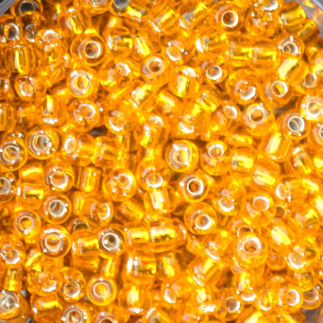 Silver Lined - Light Orange, Matsuno 8/0 Seed Beads
