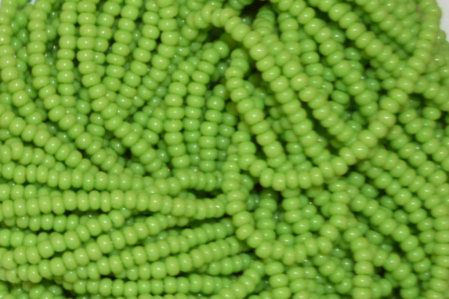 Opaque - Lime Green,  Czech 11/0 Seed Beads