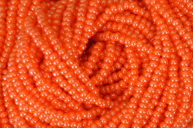 Opaque LUSTER - Orange, Czech 11/0 Seed Beads