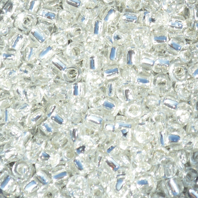 Silver Lined - Clear, Miyuki 15/0 Seed Beads - 3inch tube