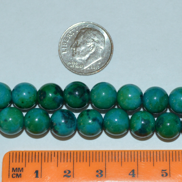 Azurite Chrysocolla Stone Beads - 8MM Round
