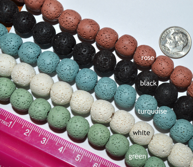 LAVA Beads - 12mm Round, Your choice of color
