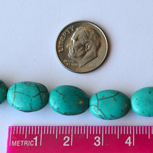 Magnesite 14x10mm Turquoise Blue Oval Beads