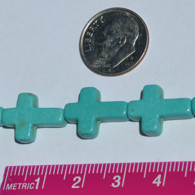 Magnesite - Stone Cross Beads, 16x12mm
