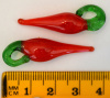 Hand-Blown Glass Chili Peppers - LARGE - 35x10mm, Package of 2