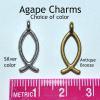Agape Charm, choice of color, pack of 10