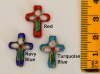Cloisonne Cross Beads, 19x15mm, choice of color, Pack of 10