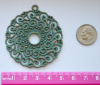 Filigree Medallion Pendant w/Verdigris Patina