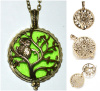 Owl is Well Tree of Life Aromatherapy Necklace, Antique Bronze, w/chain and pads