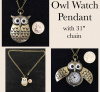 Owl Watch Necklace - chai