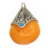 Tibetan Style Imitation Beeswax Drop Pendant,