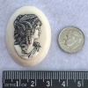 Vintage 1980's Acrylic Cameo Cabochons - Black & Ivory - 30x40mm